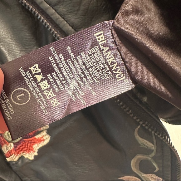 Blank NYC Black Embroidered Vegan Leather Moto Jacket - Picture 10 of 11